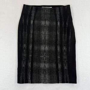 Diane von Furstenberg‎ DVF Skirt Size 6 Black White Pencil Career Office